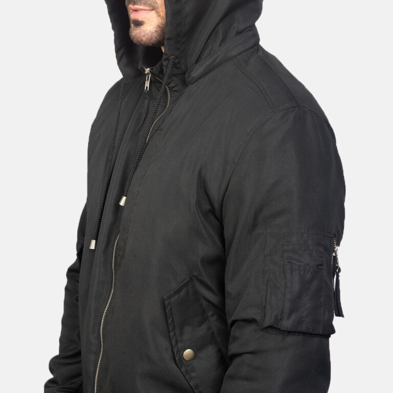 Mens Black Hooded Bomber Jacket0878-9-1599118928048